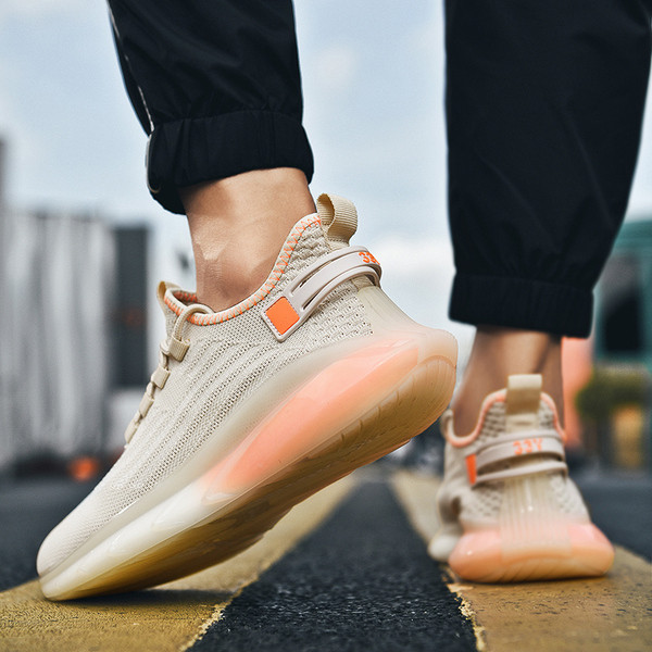 Légáteresztő férfi textil tornacipő lapos talppal