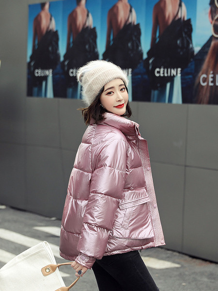 Ženska ležerna zimska jakna s patentnim zatvaračem i džepovima