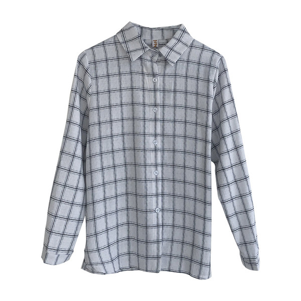 Női alkalmi kockás ing széles modell