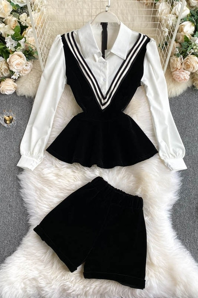 Retro naiste särgi ja pükste komplekt