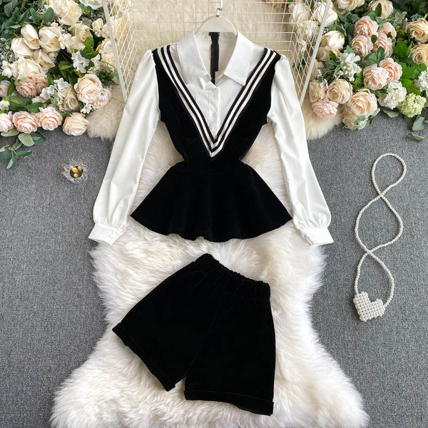 Retro naiste särgi ja pükste komplekt