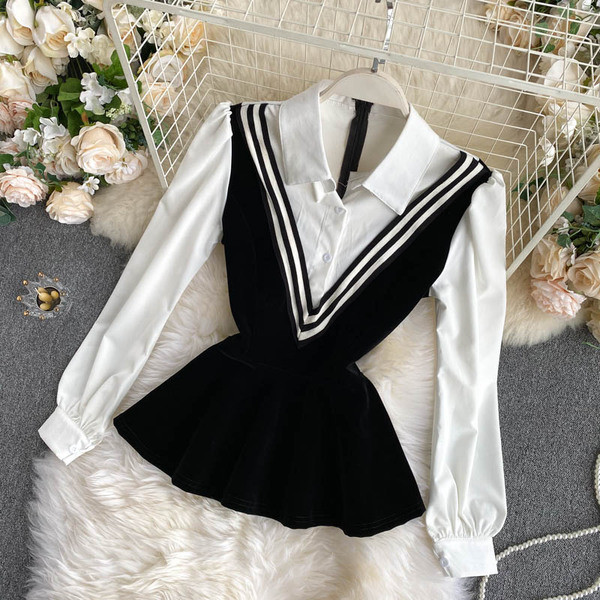 Retro naiste särgi ja pükste komplekt