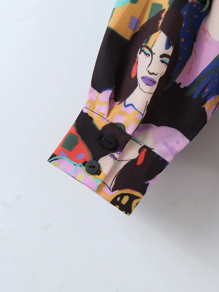 Kratka košulja s vezama i šarenim uzorkom