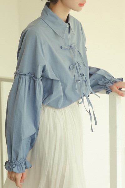 Stílusos női ing széles modell fűzős