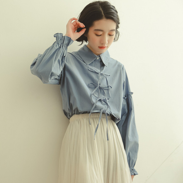 Stílusos női ing széles modell fűzős