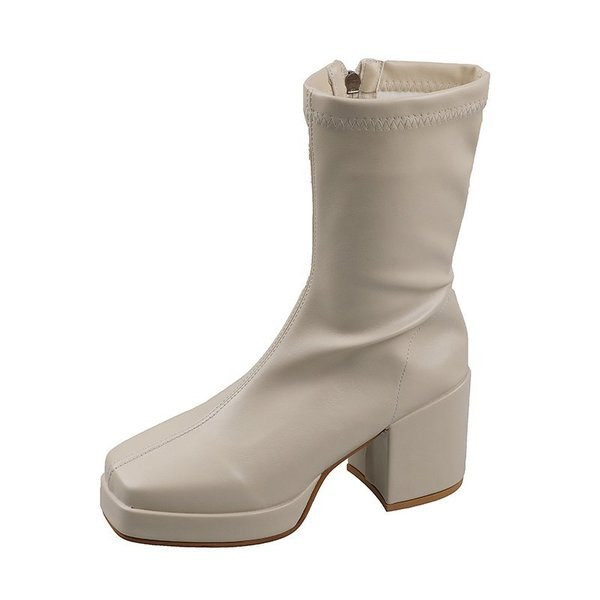 Modern női eko bőr csizma 8,5 cm sarokkal