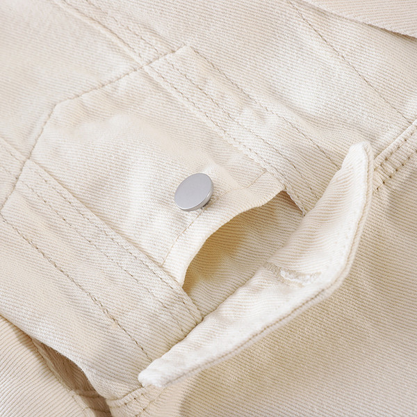 Naiste vabaaja kapuutsi ja nööpidega teksajakk