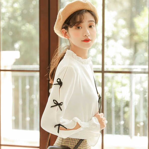 Moodne pikkade varrukatega naiste särk tavaline mudel