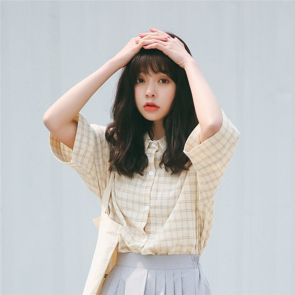 Ženska ležerna karirana košulja s klasičnim ovratnikom i širokim rukavima