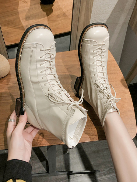 Elegantne ženske čizme od eko kože sa ravnim potplatom i vezicama