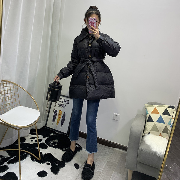 Novi model ženske zimske jakne sa pojasom oko struka