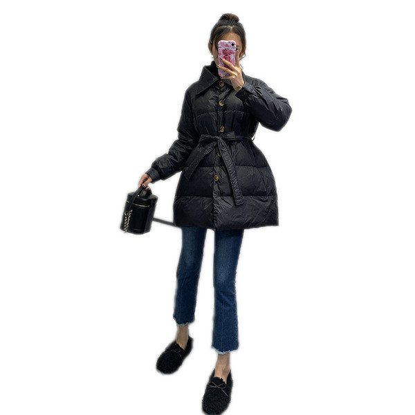 Novi model ženske zimske jakne sa pojasom oko struka