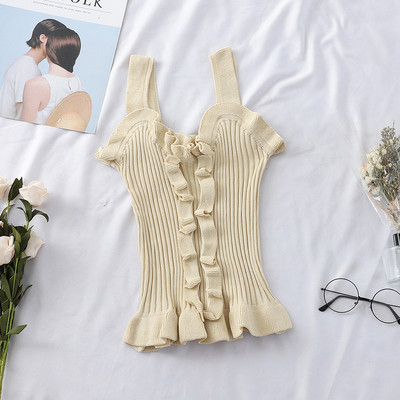 Naiste silmkoeline lokkide ja laiade rihmadega topp