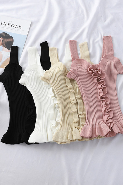 Naiste silmkoeline lokkide ja laiade rihmadega topp