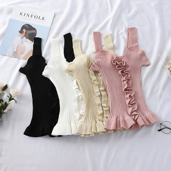 Naiste silmkoeline lokkide ja laiade rihmadega topp