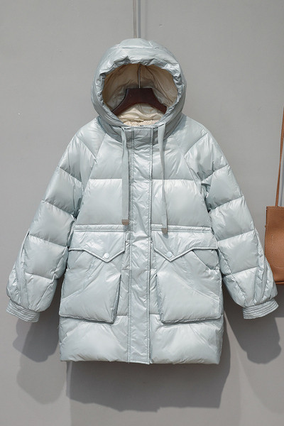 Női őszi-téli kabát kapucnival - széles modell