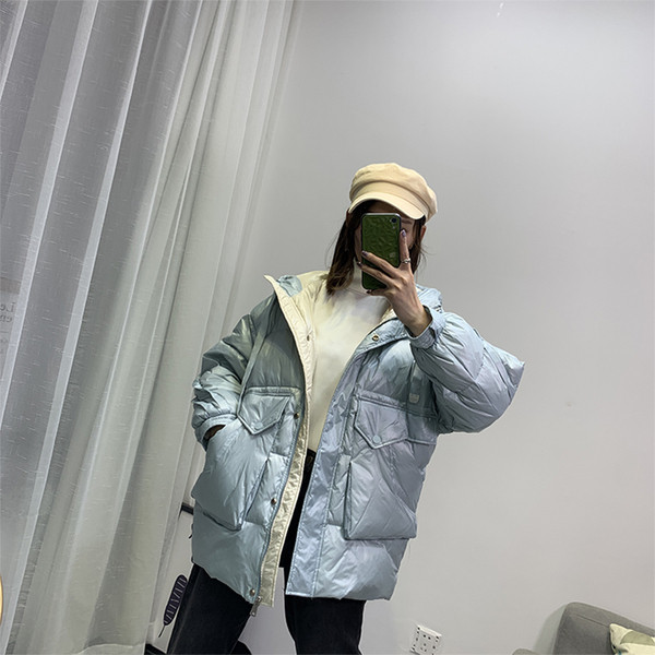 Női őszi-téli kabát kapucnival - széles modell