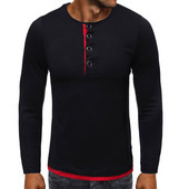 Modern férfi blúz gombokkal és ovális nyakkivágással