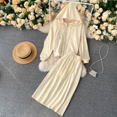 Casual ženski komplet duge suknje i dukserice