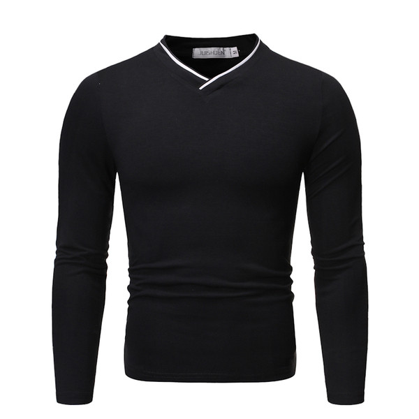 Aktuális férfi blúz hosszú ujjal és spitz nyakkivágással