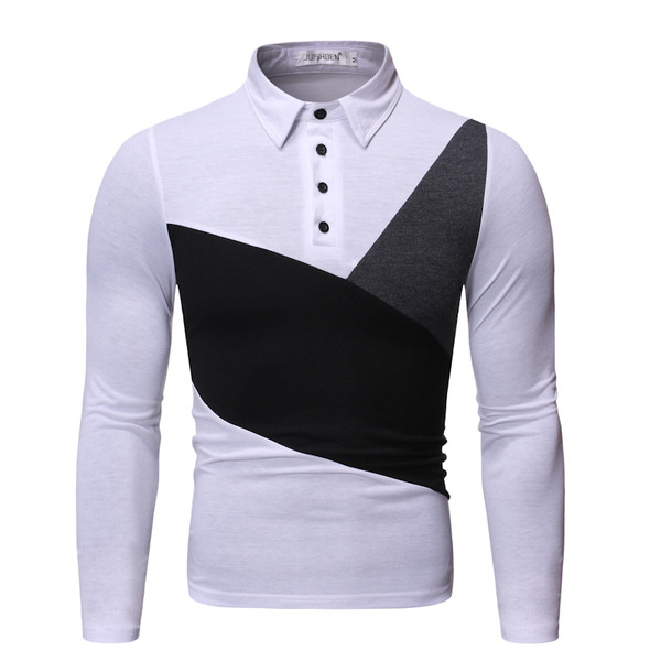 Színes férfi blúz klasszikus gallérral és gombokkal