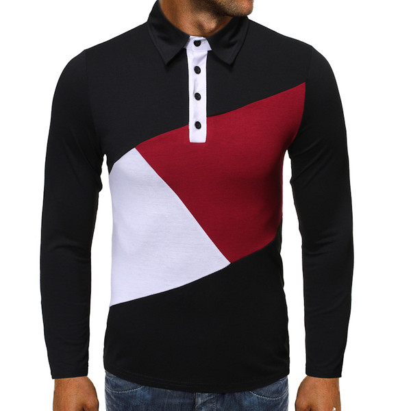 Új modell férfi blúz klasszikus gallérral