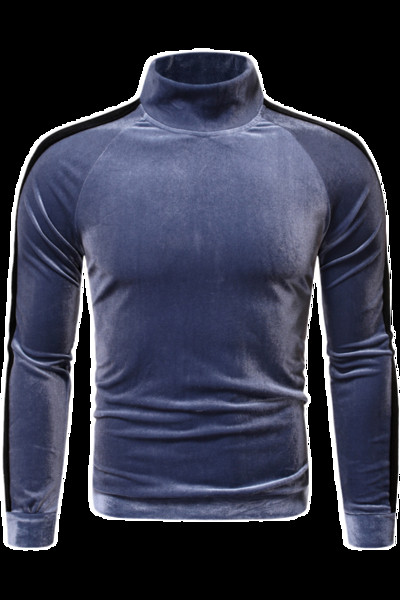 Moodne kõrge kraega meeste sametpluus