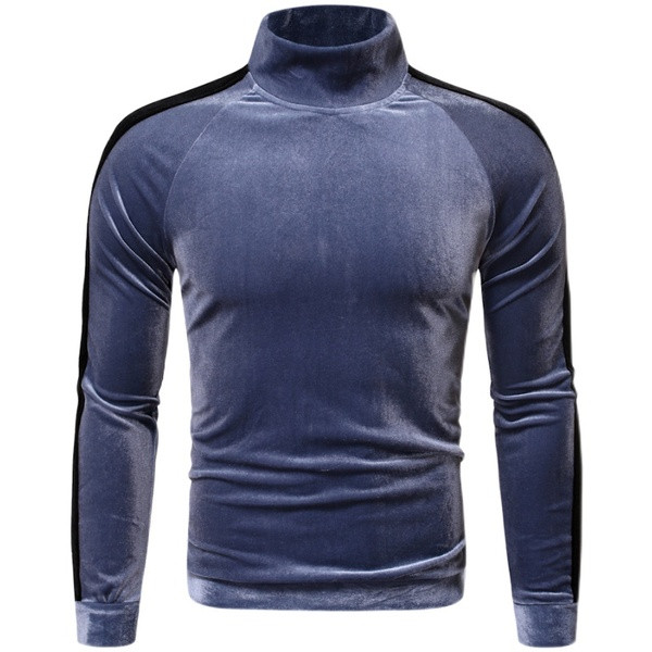 Moodne kõrge kraega meeste sametpluus