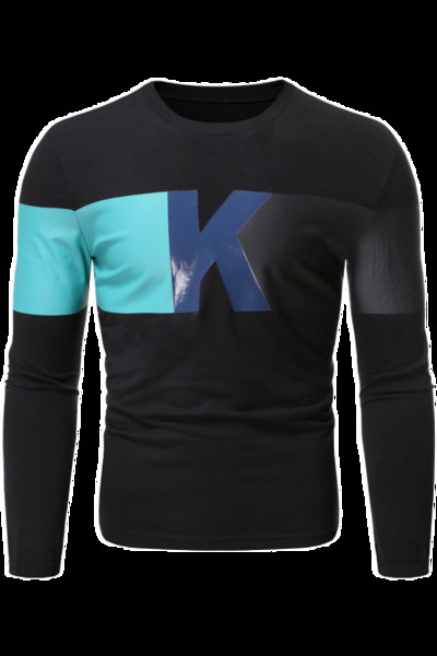 Új modell férfi blúz ovális nyakkivágással és hosszú ujjal