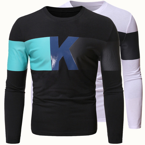 Új modell férfi blúz ovális nyakkivágással és hosszú ujjal