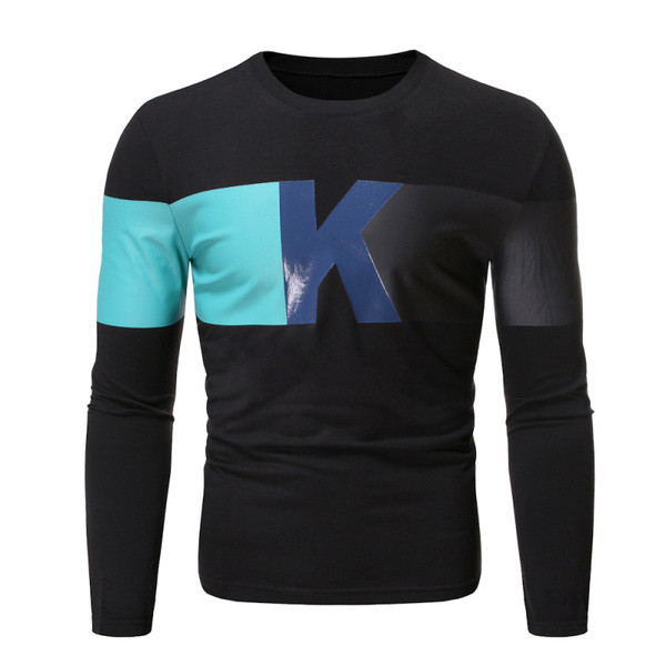 Új modell férfi blúz ovális nyakkivágással és hosszú ujjal