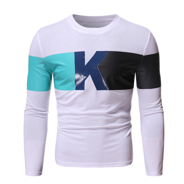 Új modell férfi blúz ovális nyakkivágással és hosszú ujjal