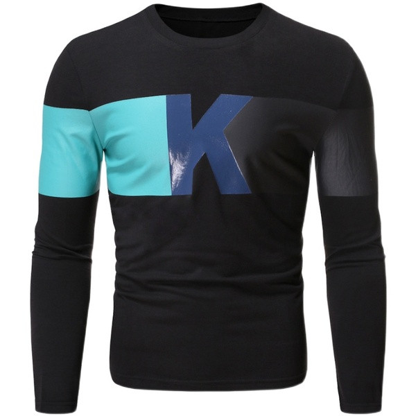 Új modell férfi blúz ovális nyakkivágással és hosszú ujjal