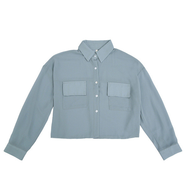 Praegune naiste lühike särgi lai taskutega mudel