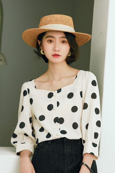 Elegantne naiste lühike särk 7/8 varrukatega