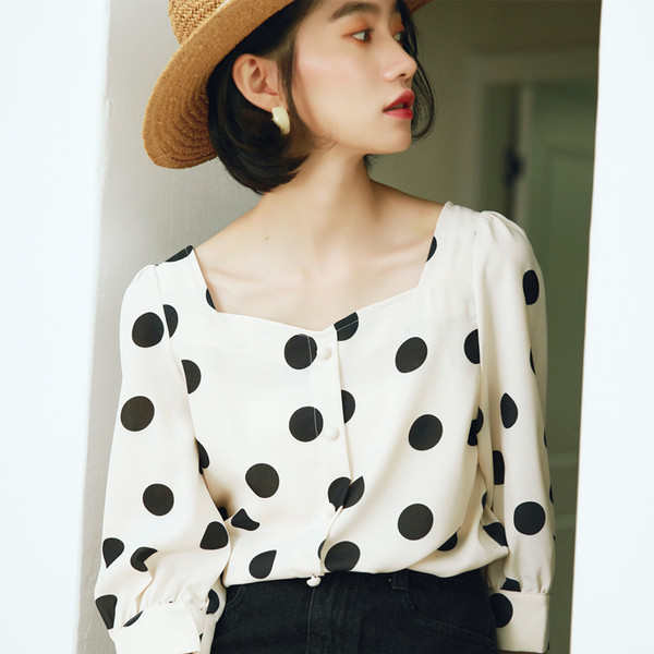 Elegantne naiste lühike särk 7/8 varrukatega