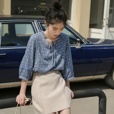 Modern női ing fűzős, 7/8-as ujjú