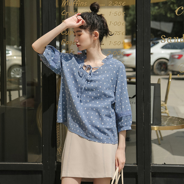 Modern női ing fűzős, 7/8-as ujjú