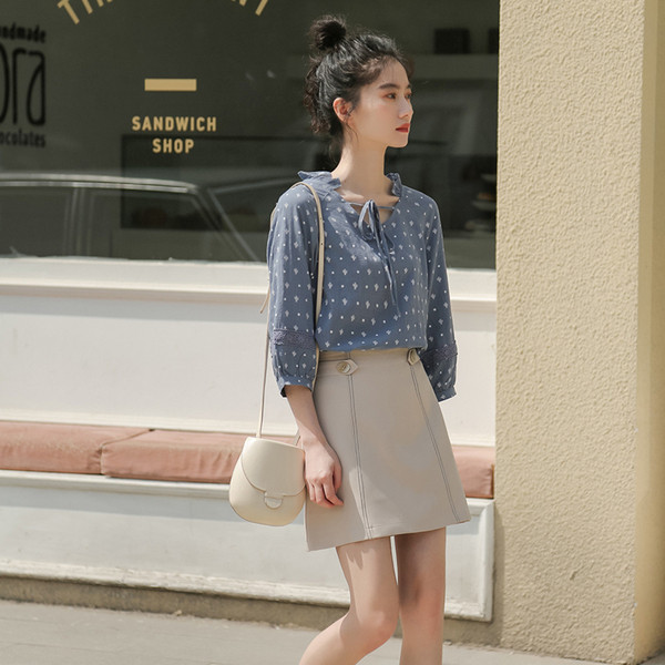 Modern női ing fűzős, 7/8-as ujjú