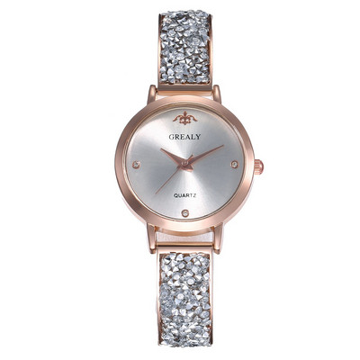 Fém női kvarc karóra kövekkel