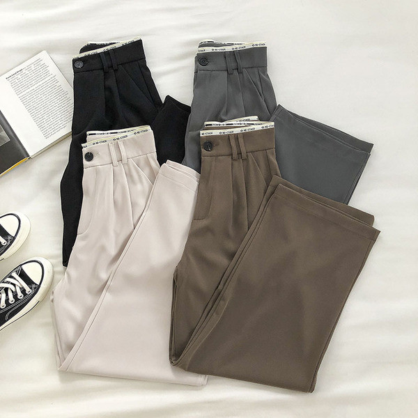 Alkalmi női nadrág - széles modell, magas derékkal