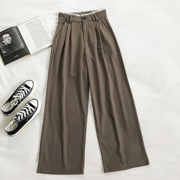 Alkalmi női nadrág - széles modell, magas derékkal