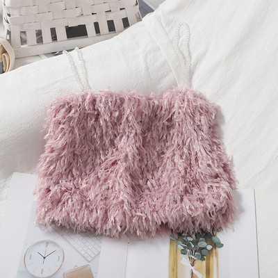 UUS Mudel naiste topp sulgede ja õhukeste rihmadega