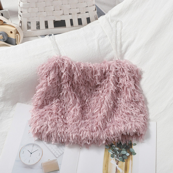 UUS Mudel naiste topp sulgede ja õhukeste rihmadega