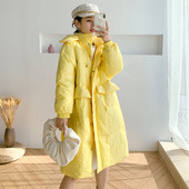 Hit ženska moderna duga jakna s kapuljačom - široki model