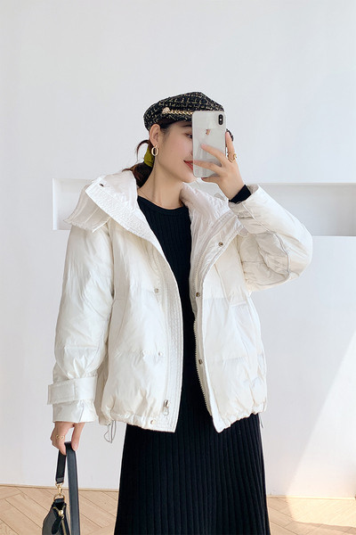 Naiste vabaaja kapuutsiga sügis-talvine jope