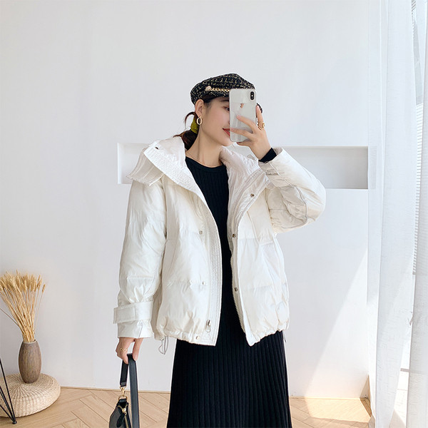 Naiste vabaaja kapuutsiga sügis-talvine jope