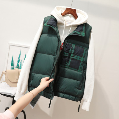 Γυναικείο καθημερινό γιλέκο casual με καρό τσέπη