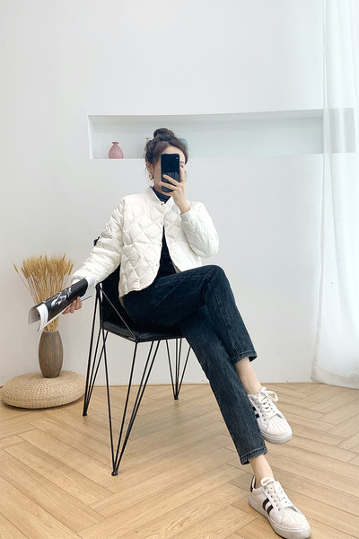 Női alkalmi kabát kerek nyakkivágással