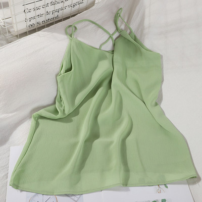 Moodne peenikeste ristrihmadega naiste topp